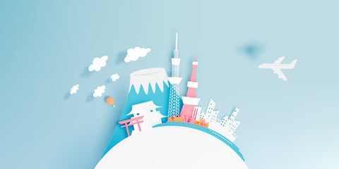 Tokyo city paper art style vector illustration