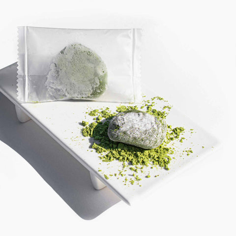 Matcha and chocolate are the perfect flavors for a tasty daifuku stuffed mochi dough