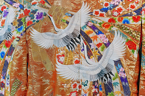 Chinese style embroidered cloth with crane