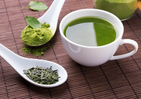 Japanese and Chinese green tea