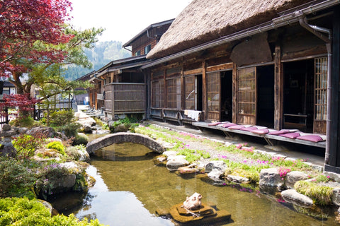 Townscape of Shirakawago in Gifu, Chubu, Japan. World heritage site