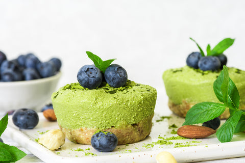 Blueberry and Japanese Matcha Tart Dessert