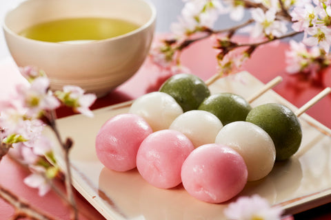 Hanami Dango specially popular in the early spring for the sakura flower-viewing season