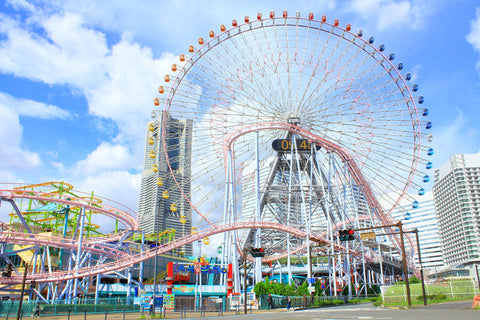 Giant ferris wheel Cosmo Clock 21 at the Cosmo World amusement park