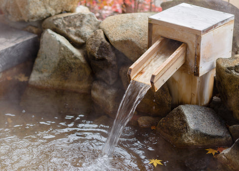 Japanese open air hot spring (onsen resort)