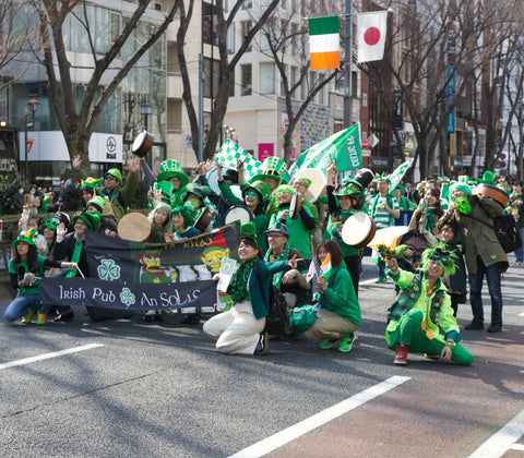 Photo of Irish Pub team in St Patrick's Day Parade at Harajuku, Tokyo. Japan