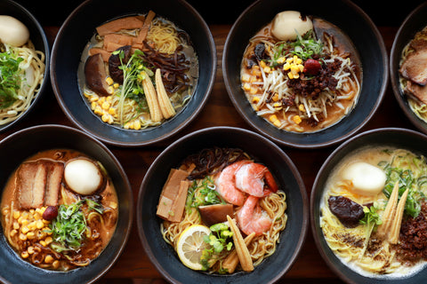 Seafood ramen, traditional ramen, Japanese, rice, soft boiled egg