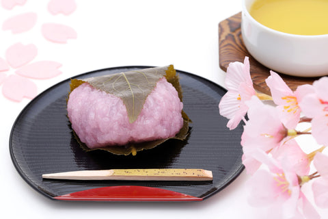 Japanese Sakura mochi dessert for spring season sakura blossom made of rice cake