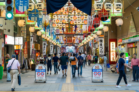 Atmosphere of Tanukikoji Shopping Street in evening. Tanukikoji is a shopping arcade in Sapporo and great place to buy Hokkaido souvenirs.