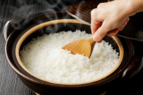 Just Rice cooked in Japanese hot pot