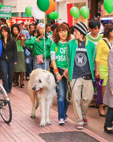 Unidentified people at St. Patrick's Day parade on Osu Kannon area, Nagoya Japan