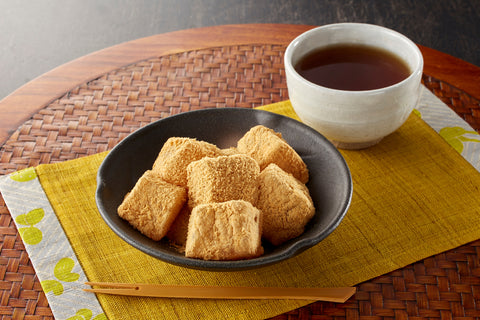 Warabi mochi is made not from glutinous rice but from fern starch