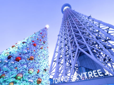Tokyo Skytree and Christmas tree