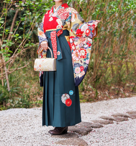 College student wearing a hakama at the graduation ceremony Hakama is traditional Japanese clothes