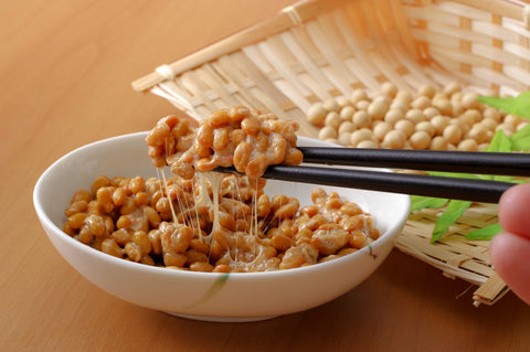 fermented soybeans called natto. Typical breakfast in Japan
