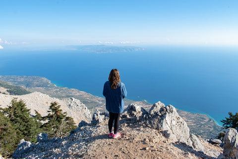 Person looking out on Mount Aino.