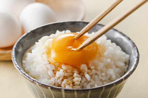 Raw Eggs over Rice. Usually Japanese People eat for breakfast
