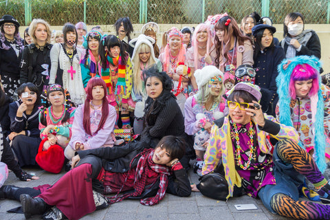 Teenages dressed up in their favourite anime costumes on the weekends around Harajuku station busy streets in Tokyo,Japan.