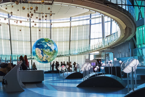 The National Museum of Emerging Science and Innovation , known as the Miraikan literally "Future Museum" created by Japan's Science and Technology Agency