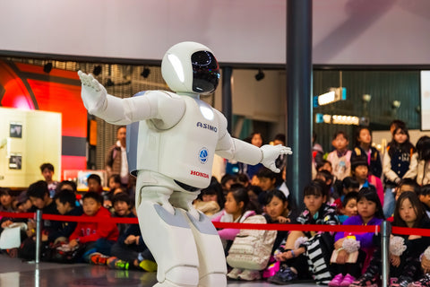 Asimo, the humanoid robot created by Honda is presented at Miraikan, The National Museum of Emerging Science and Innovation in Odaiba area