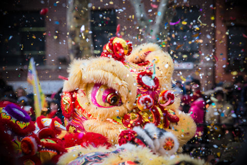 A lunar new year lion dance.