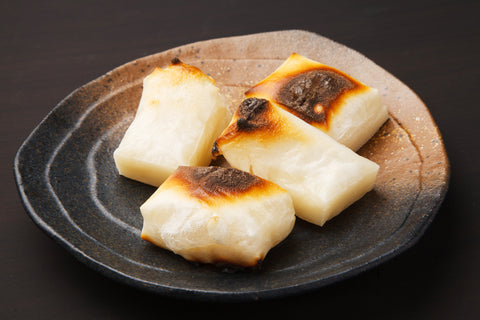 Yakimochi literally means 'grilled mochi' (or 'grilled rice cake')