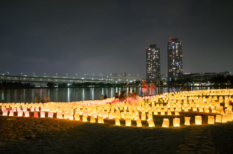 Lanterns at Beach for Marine Day in Tokyo Beach