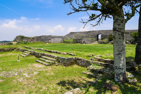 Okinawa world heritage Nakagusuku Castle, Japan. The remains of the most remains among the old castles in Okinawa Prefecture are left as original.