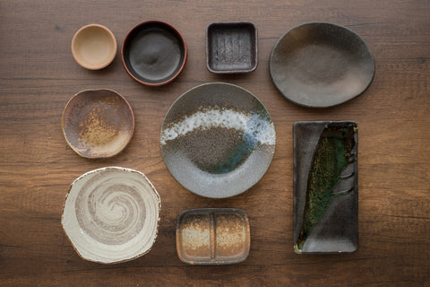 Japanese traditional ceramic dishes