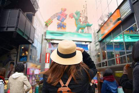 Tourist is traveling into Harajuku in Tokyo, Japan.