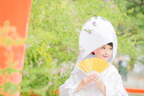 Shiromuku white bride dress used for traditional wedding