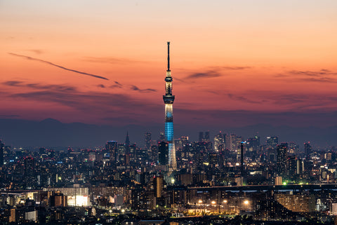 Tokyo Skytree at dusk. Tokyo Skytree is a broadcasting tower and the tallest structure in Japan.