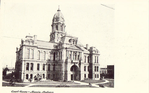 Court House Munci Indiana Undivided Back Postcard