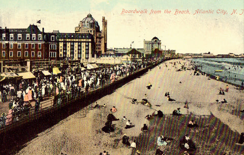 Boardwalk From The Beach Atlantic City New Jersey