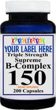 Private Label B-Complex 150 100caps or 200caps Private Label 12,100,500 Bottle Price
