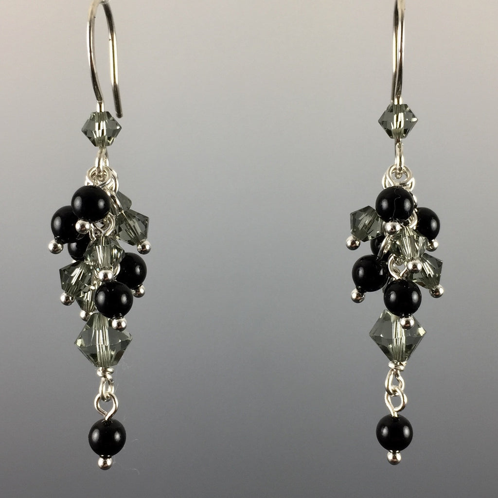 Swarovski Crystal & Sterling Silver Cluster Earrings – SJJ