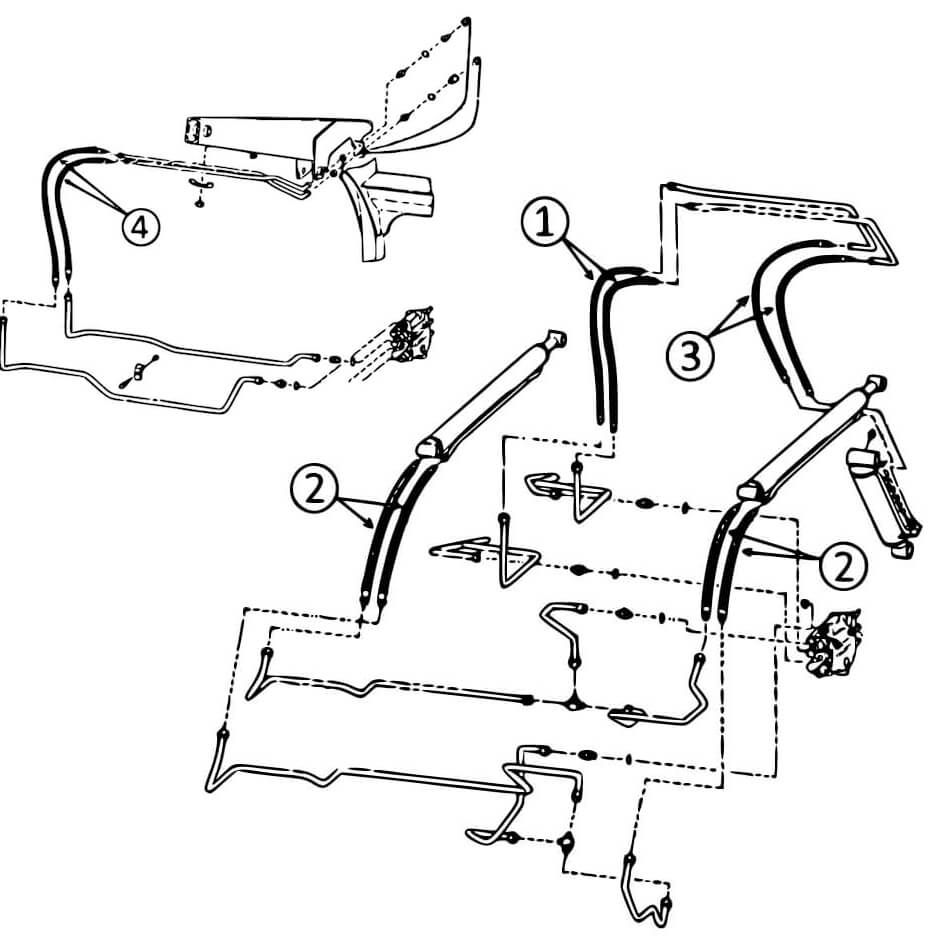 Bobcat 641, 642, 643, & 645 Hose Diagram