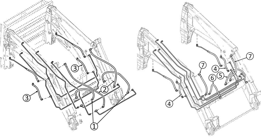 John Deere 440R Loader Hydraulic Hose Diagram