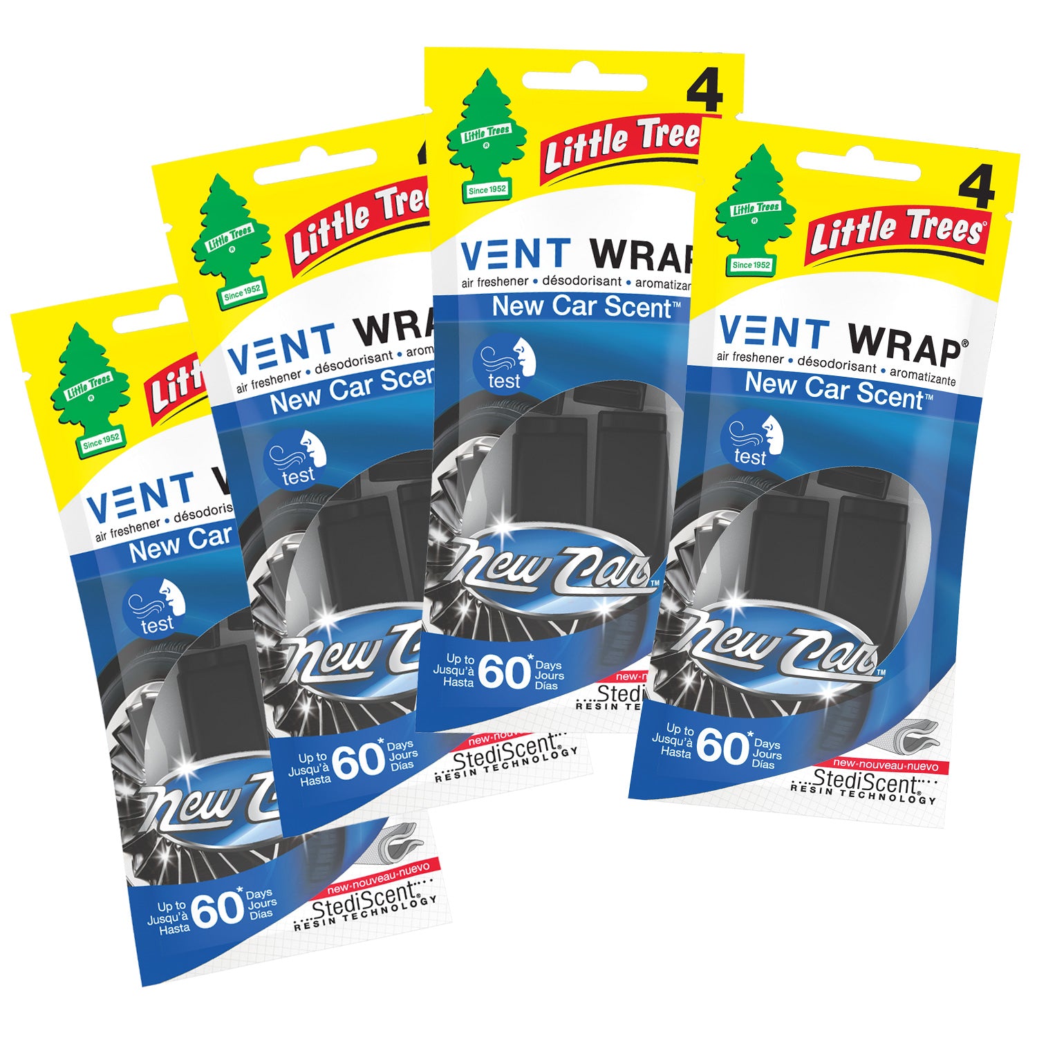 Little Trees Vent Wrap Air Freshener 4 Packs New Car Scent By Goso Direct