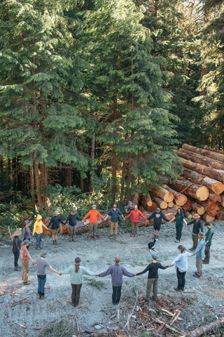 An image of the healing circle on the logging road