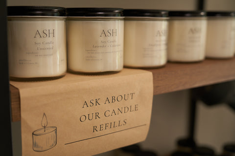 You can refill your ecologyst x ASH candles at ASH Refillery