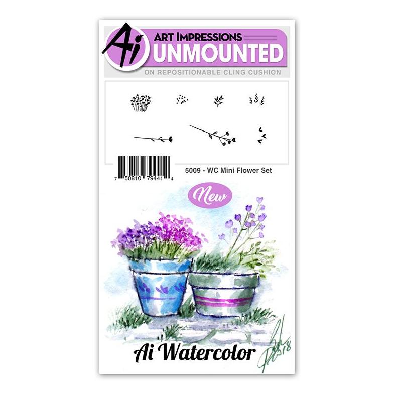 Art Impressions - Cling Rubber Watercolor Stamp Set - Mini Flower Set – Hallmark Scrapbook