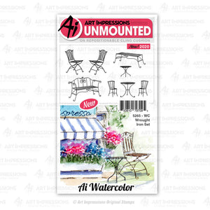 Art Impressions - Cling Rubber Watercolor Stamp Set - Wrought Iron Set – Hallmark Scrapbook