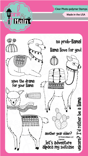 Pink Main Llamas Clear Stamps 25 Off Hallmark Scrapbook