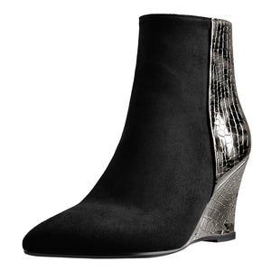 Contrast Wedge Ankle Boots