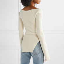 Load image into Gallery viewer, Side Split Knitted Sweater Long Sleeve Top
