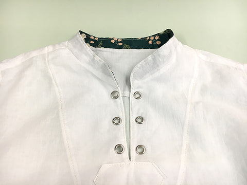 Breeze Shirt Sewing Pattern by Twig + Tale - How to add eyelets