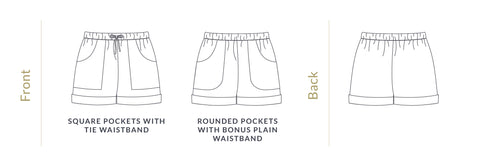 Coastal Cuffed Shorts - sizes A-L - PDF Sewing pattern by Twig + Tale
