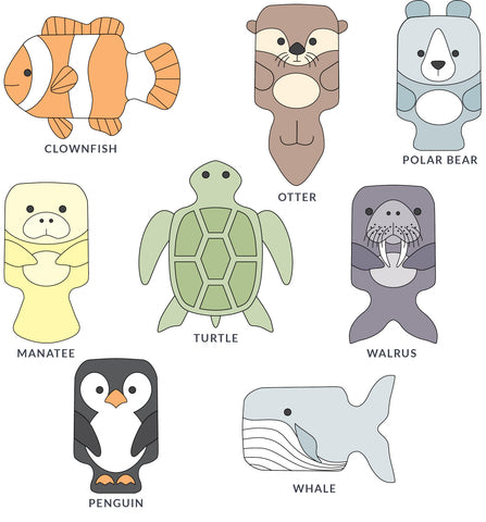Animal options for Marine Animal Hot Water Bottle Cover by Twig + Tale