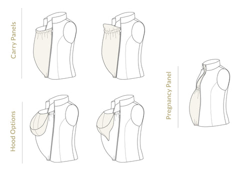 Nestledown Baby Wearing + Pregnancy Vest Sewing Pattern by Twig + Tale